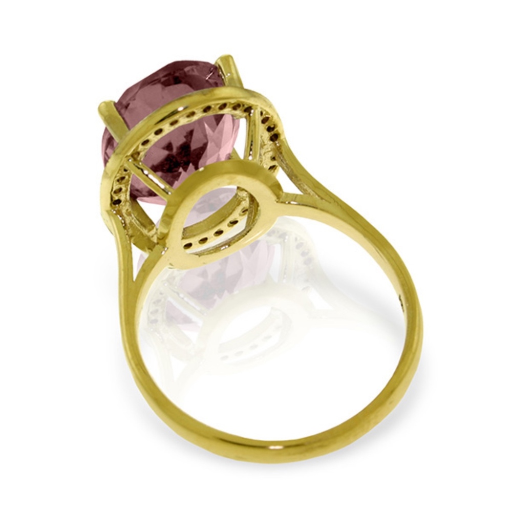 14K SOLID GOLD RING WITH NATURAL DIAMONDS & GARNET - Picture 3 of 3